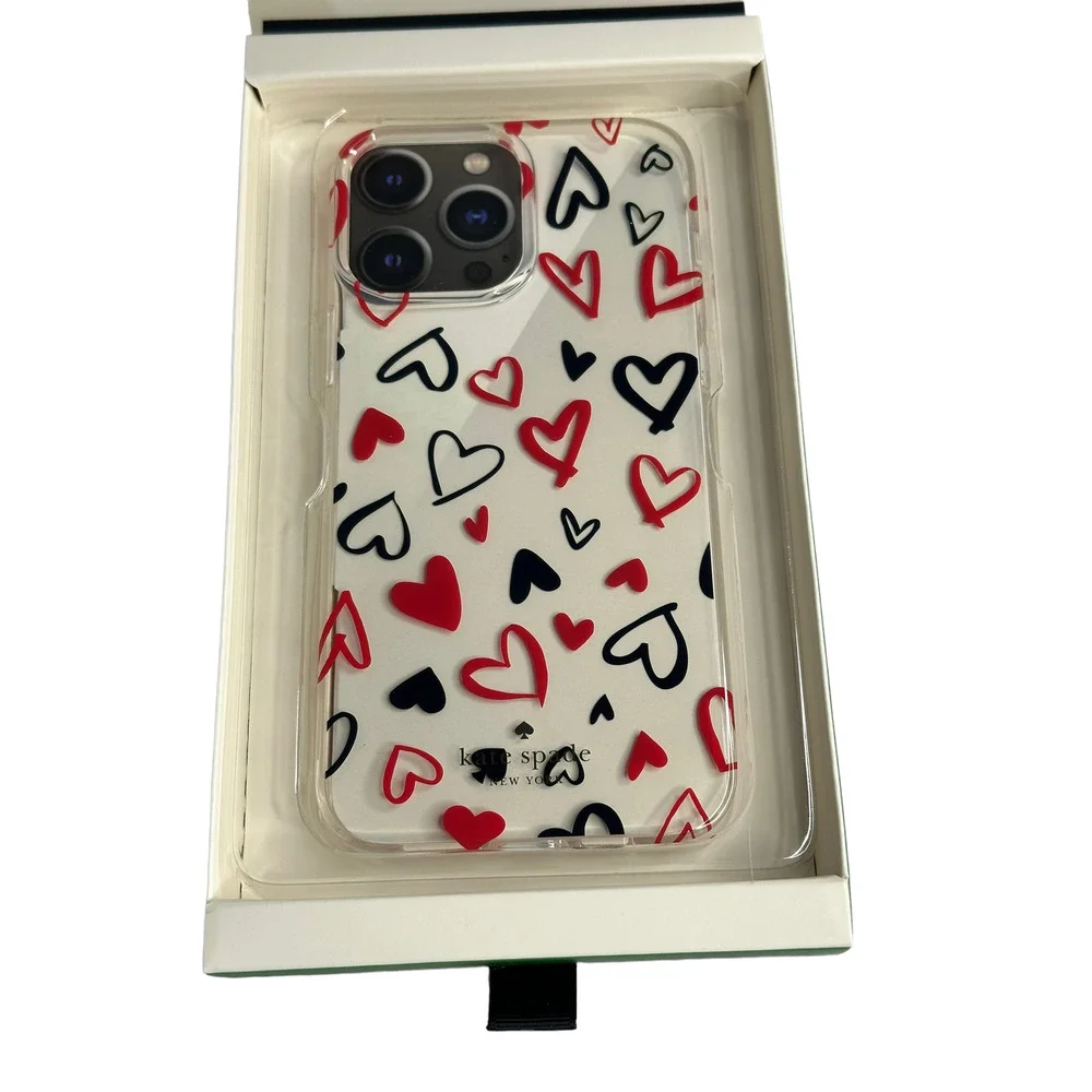 Kate Spade Hearts Clear Resin iPhone 13 Pro Case